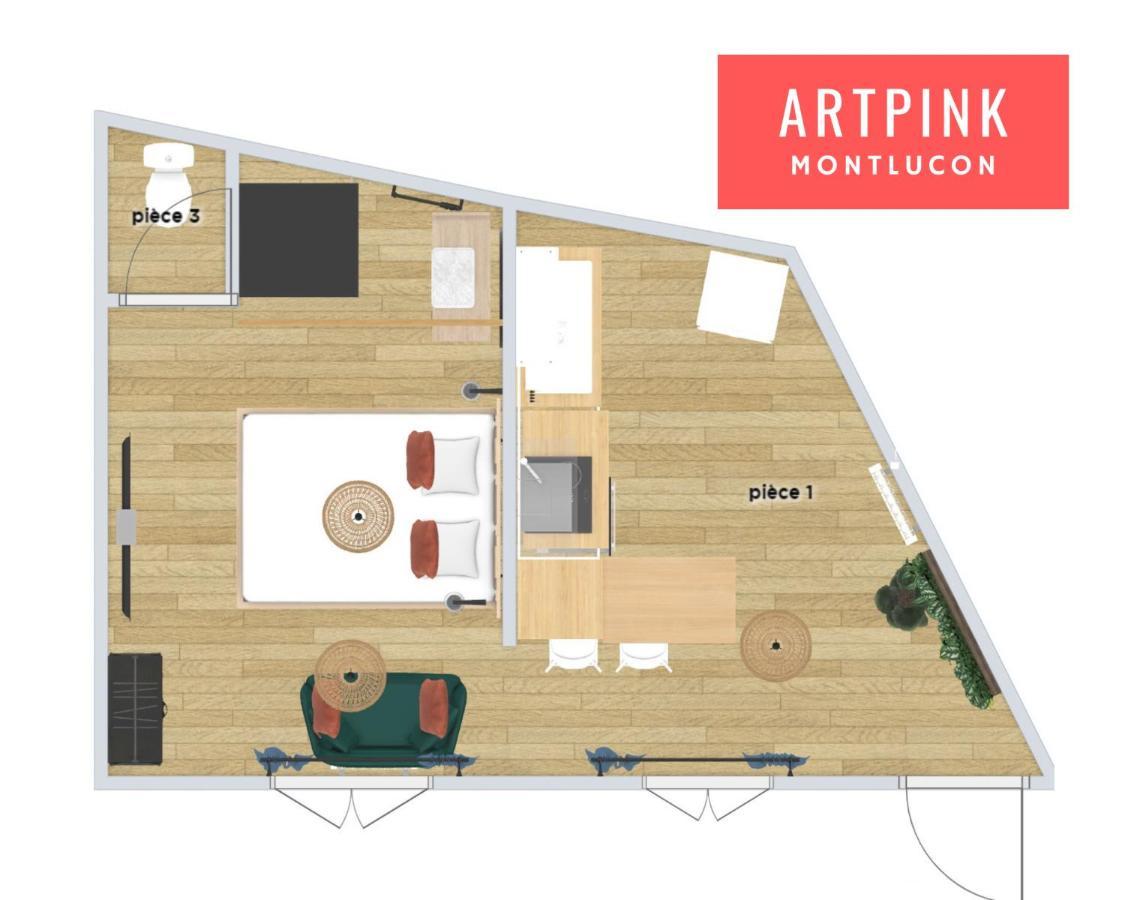 Artpink - Ideal Pros - Proche Commerces - Agathor Montluçon Exteriör bild